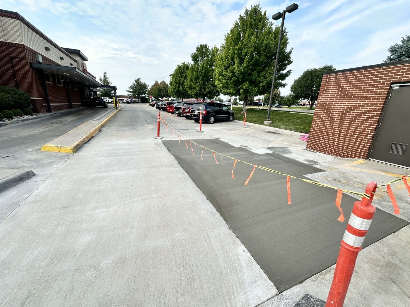 Concrete panel replacement in a commercial drive lane near Omaha