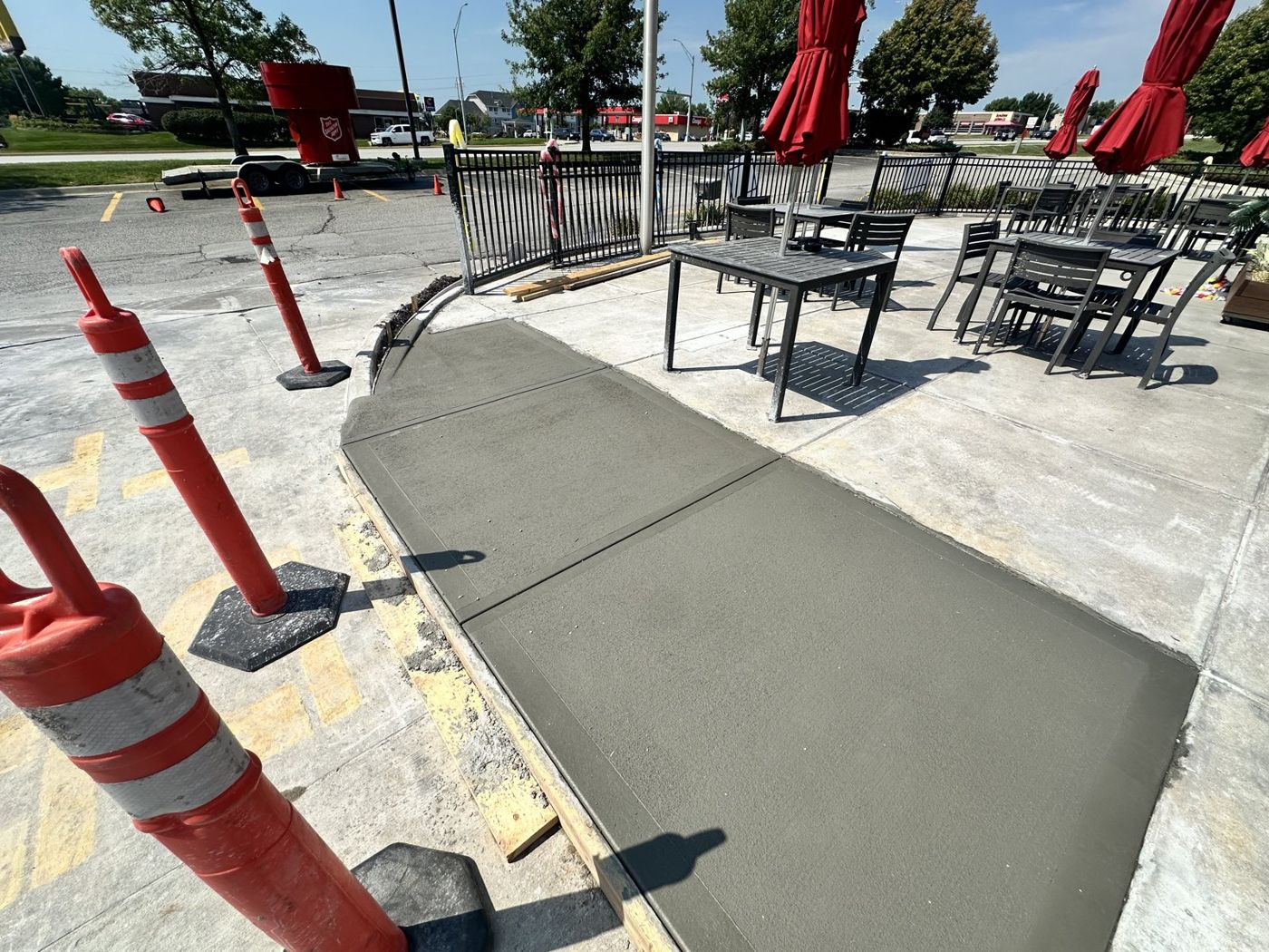 New concrete patio slab at a restaurant in the Omaha area